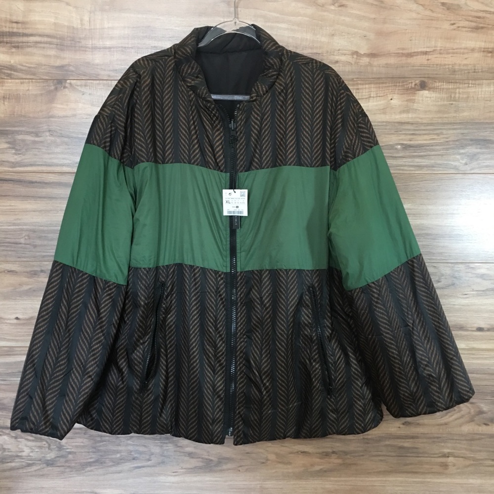 Zara Man Soft Bomber Puffer Coat JacketReversible